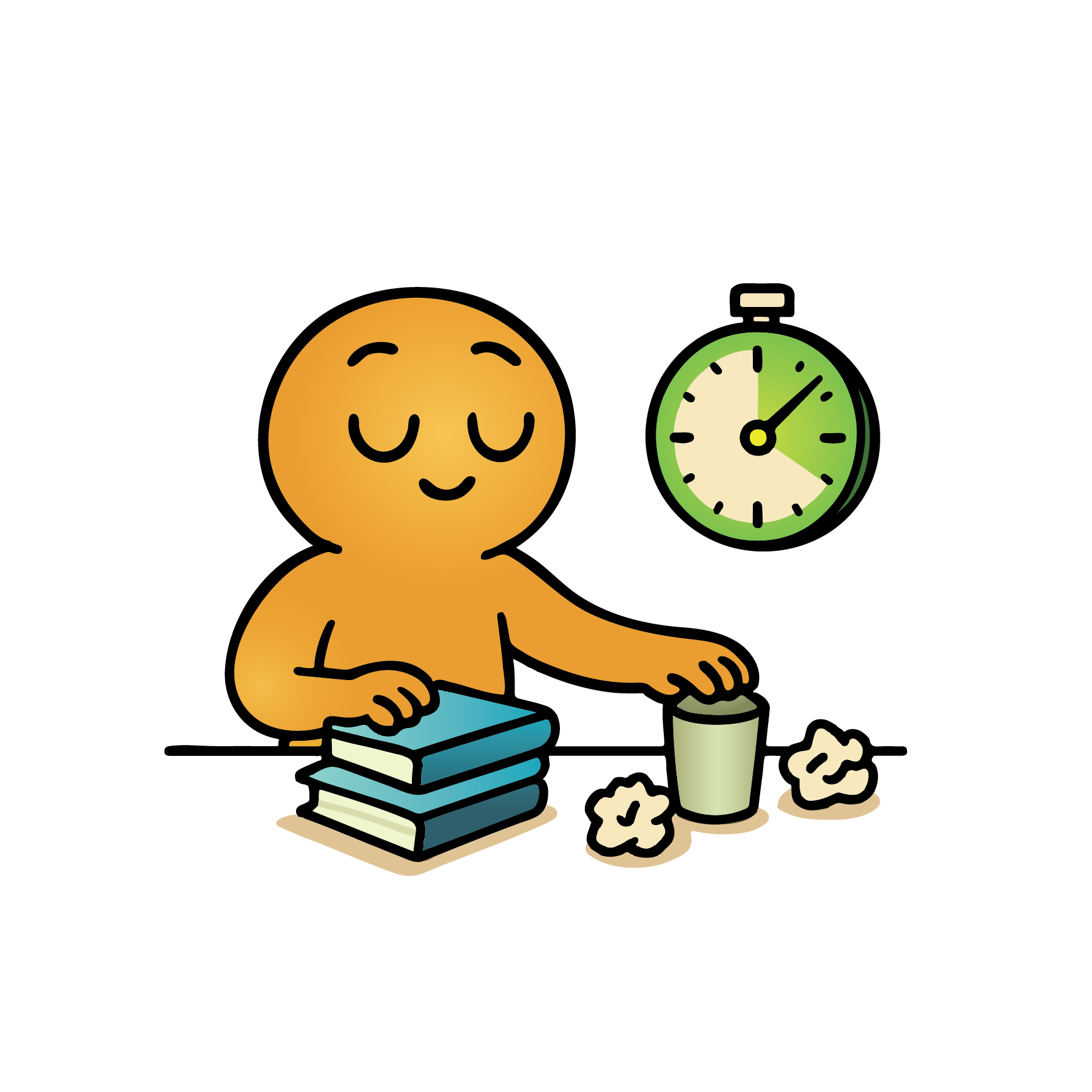 Two-Minute Tidy character illustration