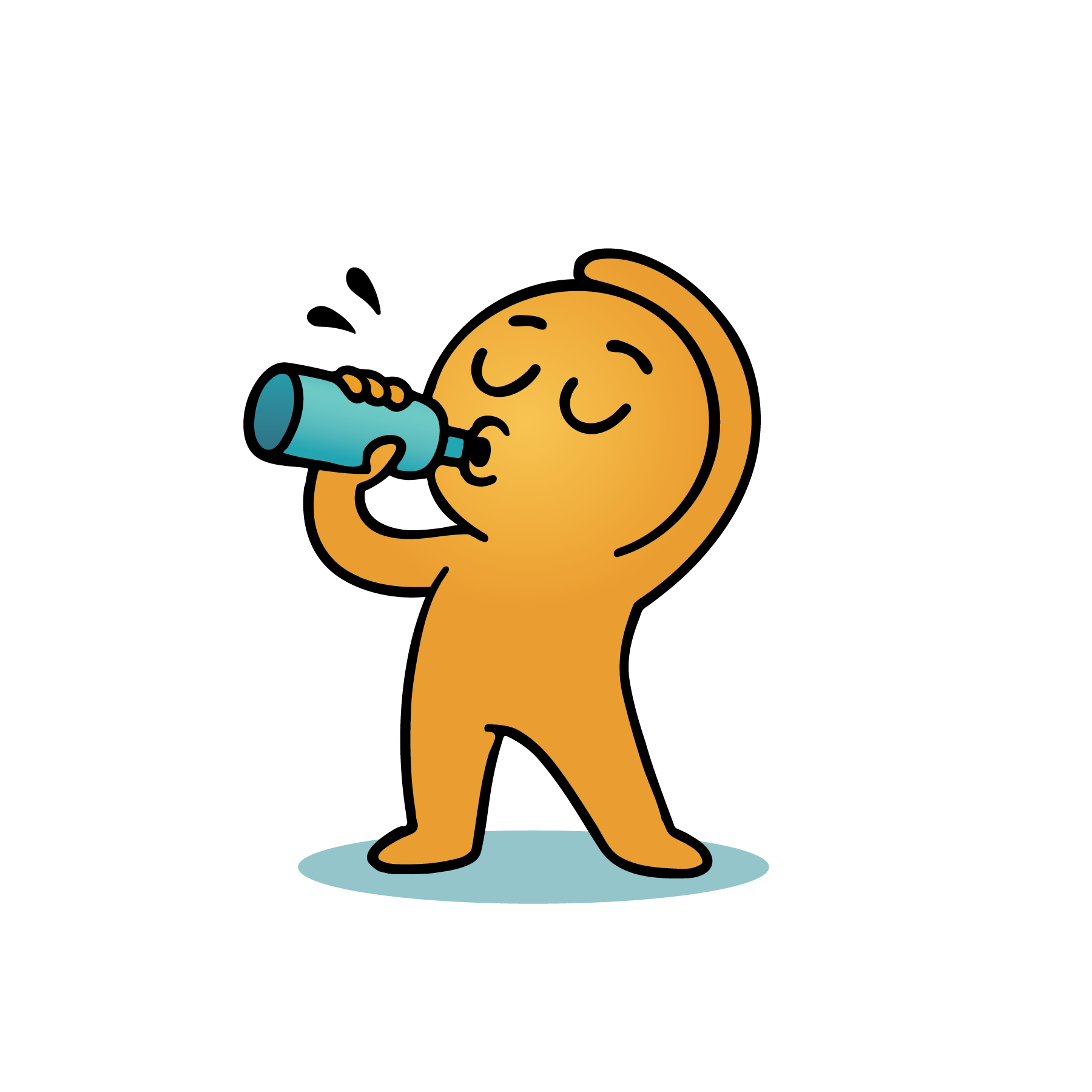 Hydrate + Stretch character illustration